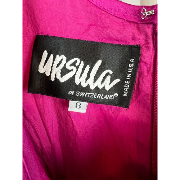 Ursula of Switzerland Pink Sleeveless scoop back sheath dress Knee length SZ 4 - Picture 2 of 7